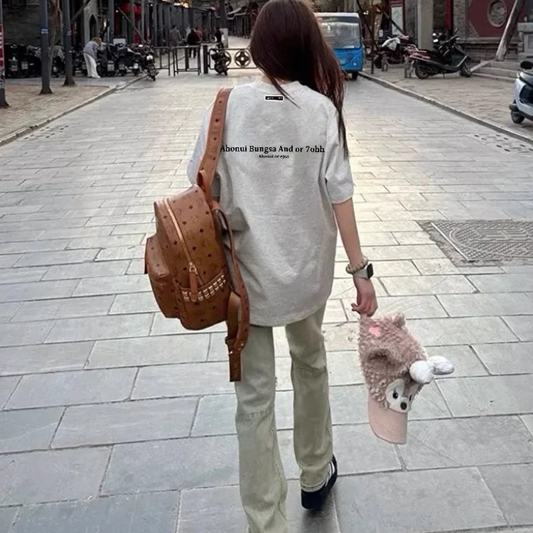 美式高街潮牌复古白灰色短袖T恤女韩版宽松小众设计感情侣上衣服