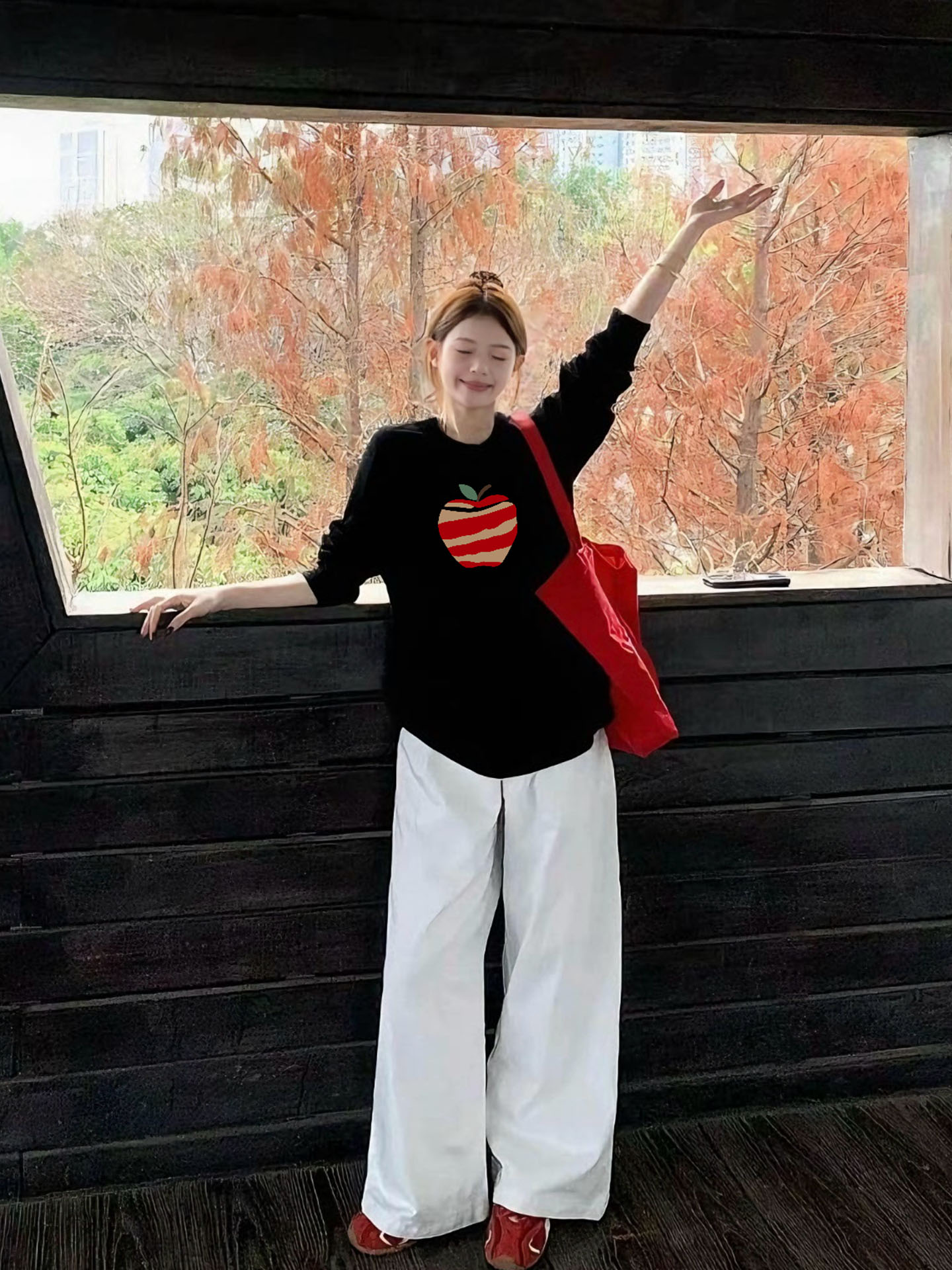 American Retro Pure Cotton Long-Sleeved T-Shirt for Women, Korean Style Loose and Lazy Style Design, Niche Autum Tops for Couples