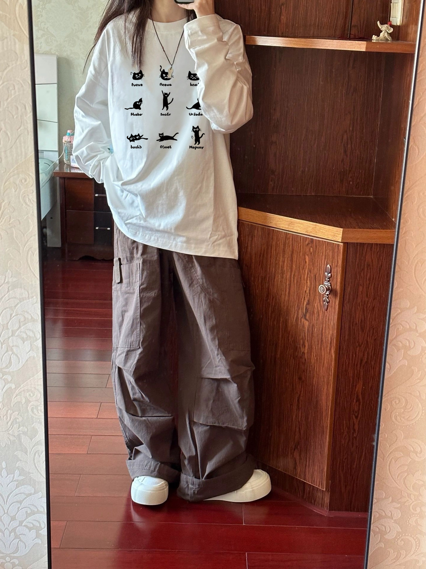 American High Street Long-Sleeved T-Shirt for Women, Loose and Lazy Style, Autumn 2025 New Design, Niche Couple Outfit Top