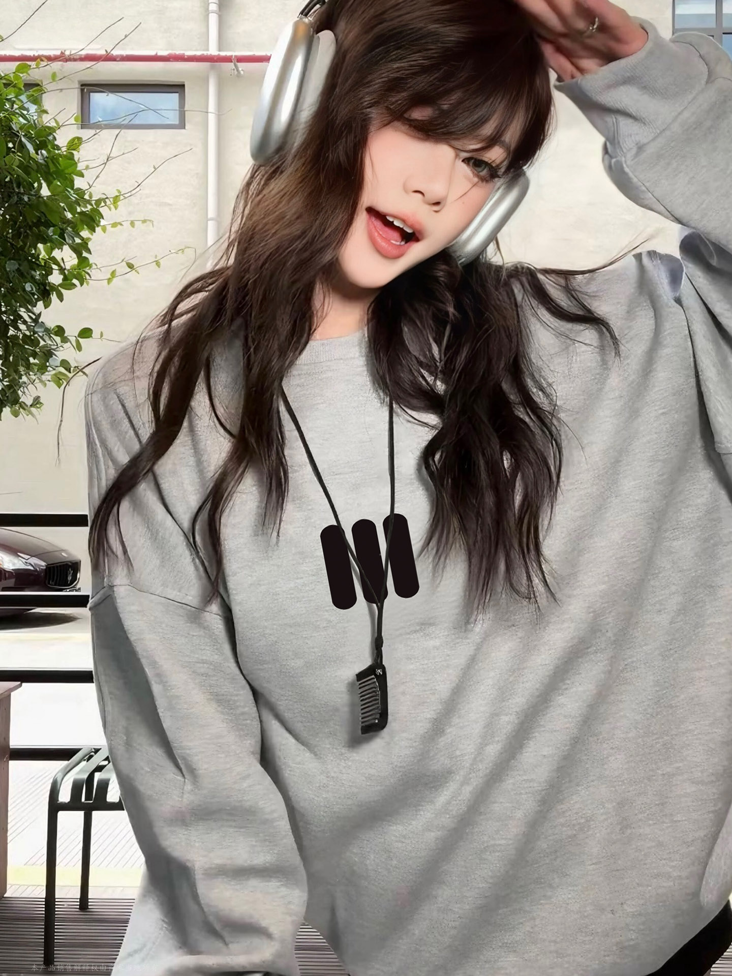 American High Street Style Crew Neck Sweatshirt for Women, Autumn 2025 New Loose and Lazy Chic Versatile Long-Sleeve Top, Thin Style