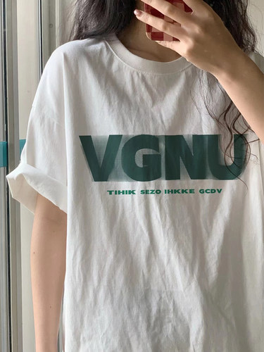 短袖韩版夏季印花纯棉男女