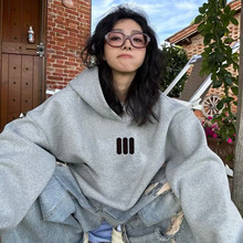 美式高街重磅连帽卫衣女韩系慵懒风秋冬2025新款设计感小众外套潮