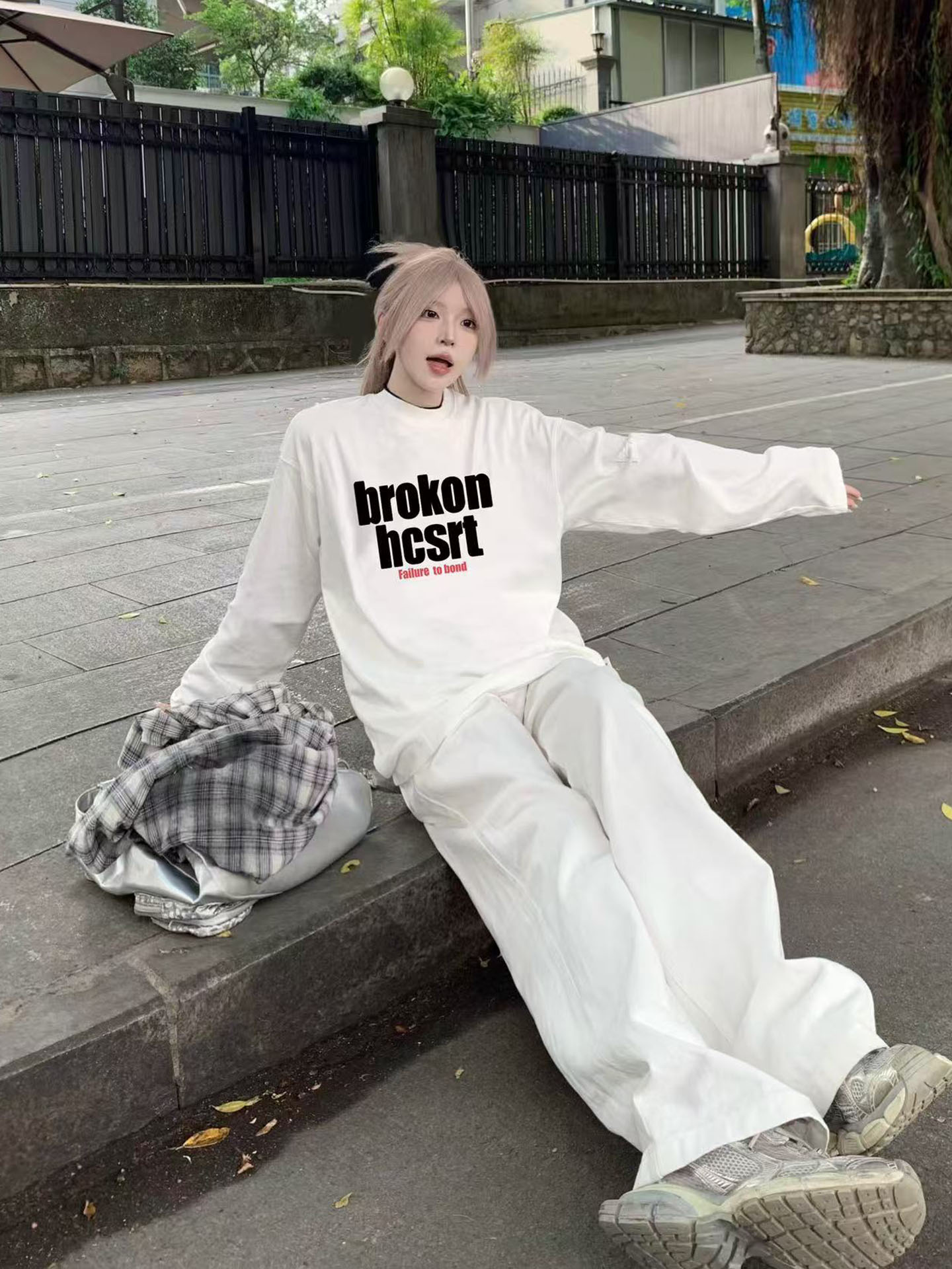 American Retro Trendy Brand Pure Cotton Long-Sleeve T-Shirt for Women, Loose and Lazy Style with a Unique Design, Niche Autumn Top, Couple's Outfit