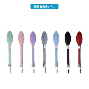 厨房食品硅胶食物夹不锈钢铲夹烤肉牛排面包煎蛋烧烤夹子烘焙爆款