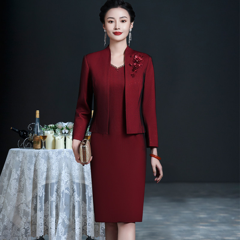 端庄气质高贵婚礼妈妈礼服套装裙