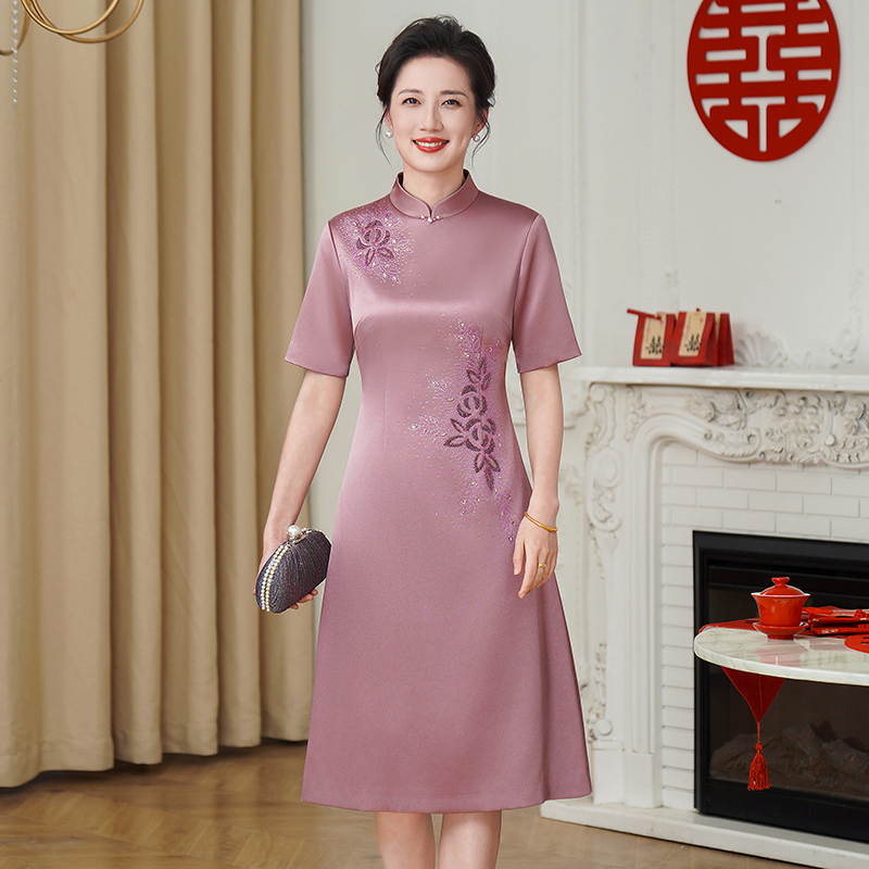 送考旗袍夏新中式婚礼妈妈礼服