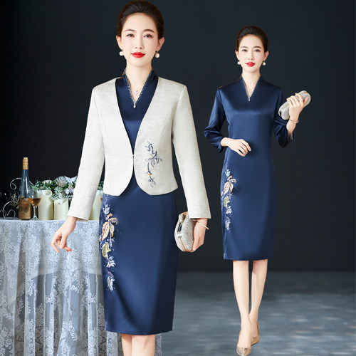 高贵气质两件套连衣裙旗袍