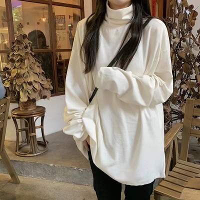 德绒堆堆领软糯打底衫女宽松秋冬