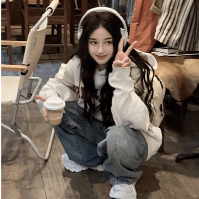 灰色高级感银狐绒卫衣女春秋