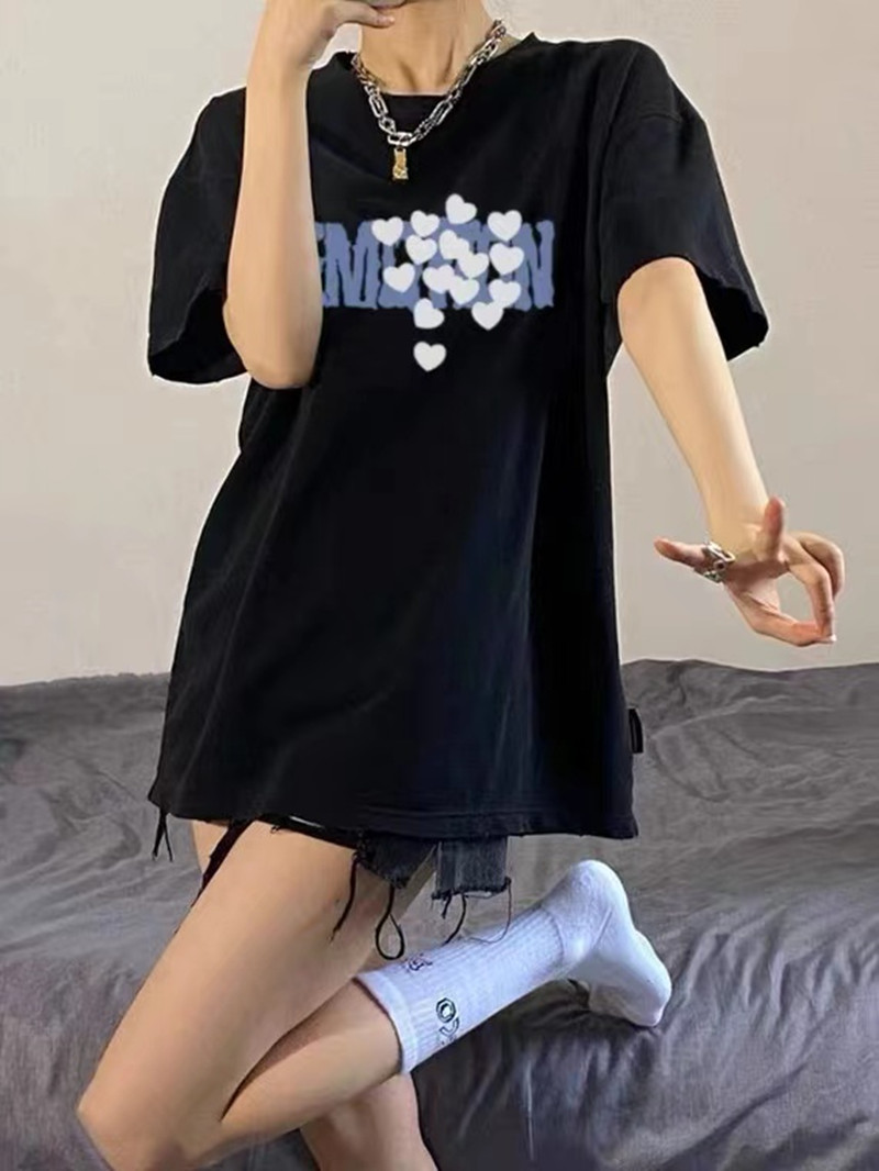 美式复古潮牌oversize短袖图片
