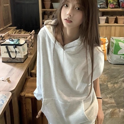 美式慵懒风连帽卫衣女春秋薄款
