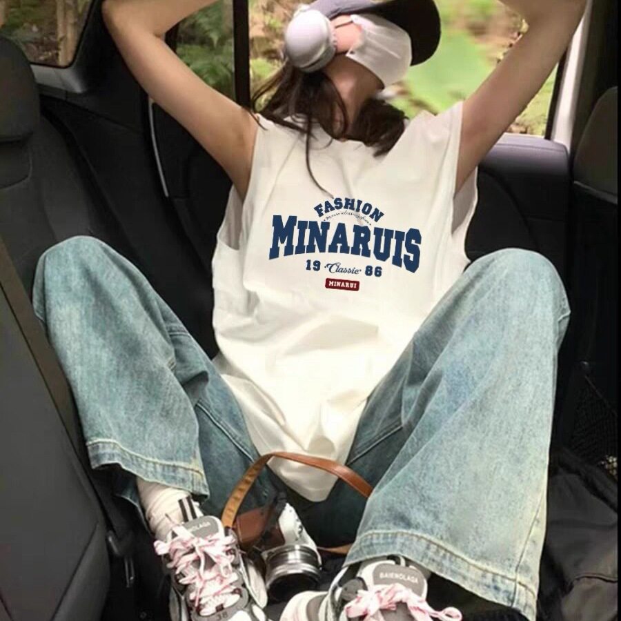 美式字母印花坎肩背心女2025新款夏季重磅宽松运动外穿无袖上衣潮