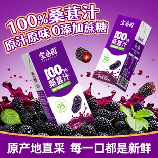 宝桑园100%NFC桑葚汁农科院联合研发桑果汁果蔬汁200ml U先