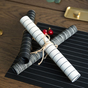 9.9元包邮 戴安妮 PVC条纹餐垫 30*45cm 3片装