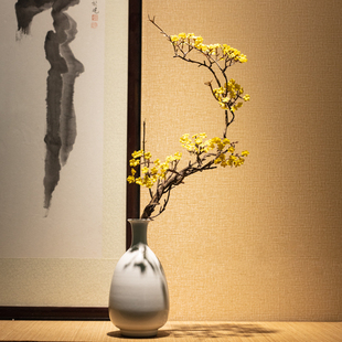 玄關(guān)臥室客廳桌面居家裝 景德鎮(zhèn)工藝簡約花瓶新中式 飾陶瓷禪意擺件