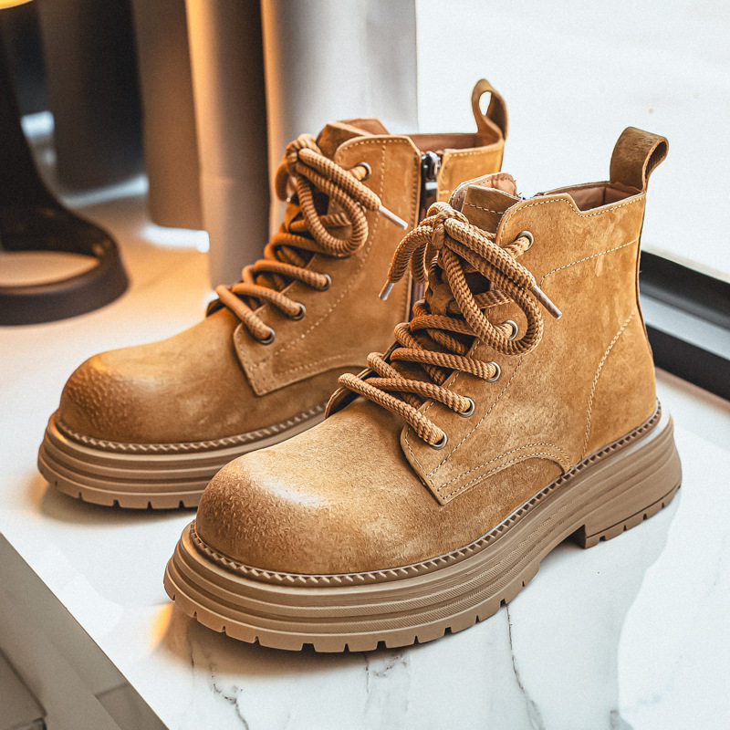 马丁靴男沙漠靴2026新款秋季情侣大黄靴英伦风高帮男鞋户外工装靴