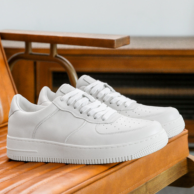 德赛百搭男鞋飞行员厚底皮鞋系带板鞋休闲男鞋男士运动小白鞋男