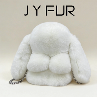 叛逆千金风甜酷皮草包包真獭兔毛兔兔双肩包单肩斜挎包女可爱兔包