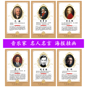 音乐家钢琴家装饰画琴行莫扎特贝多芬肖邦聂耳海报教室标语挂画