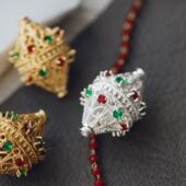 DSz 文艺复兴古风镶嵌红绿宝繁复镂空橄榄珠配件暗黑lolita风