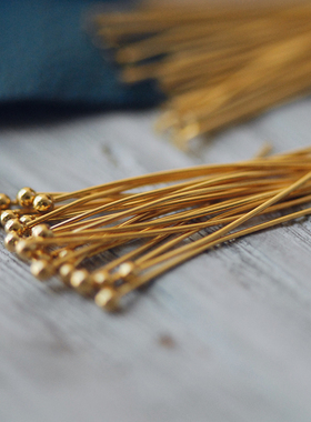 【DSz】厚金电镀纯铜9针T针丸针20根35mm视频使用方法基础diy串珠