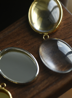 【DSz】黄铜镀金银保色椭圆形底座滴胶底托吊坠手工抛光高品质diy