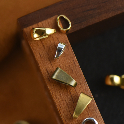 不掉色瓜子扣吊坠扣纯铜镀金