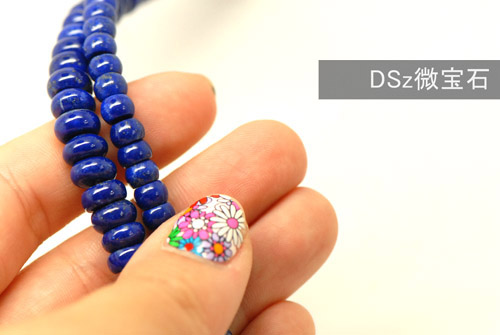 【包邮】天然石青金石青金算盘珠间隔珠 6mm8mm 40cm一条 散珠E2