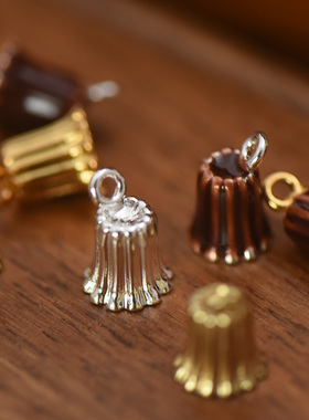 【DSz】下午茶系列可露丽甜点挂件吊坠黄铜金银电镀釉彩diy手工