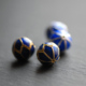 925银饰掐丝珐琅鎏金宝蓝波浪纹圆珠12mm DSz diy手工串珠配件