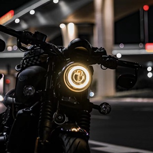 LSF复古摩托车双光LED透镜大灯总成高金500无极ac骁胜u侠gv300S