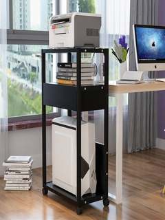 电脑主机架办公室置物架收纳桌柜定制移动台式机箱架托打印机架子