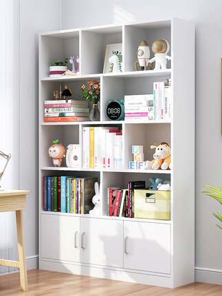 简易书架落地家用书柜靠墙客厅置物架多层收纳架简约现代储物柜