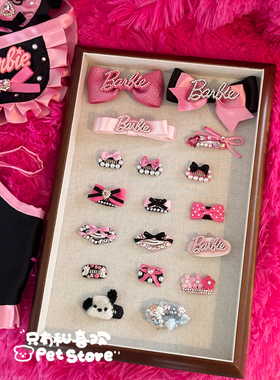 芭比手工迷你碎发宠物bb夹蝴蝶结发夹饰品猫咪头饰约克夏马尔济斯