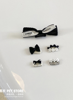手工迷你碎发宠物bb夹蝴蝶结发夹饰品猫咪头饰约克夏马尔济斯比熊