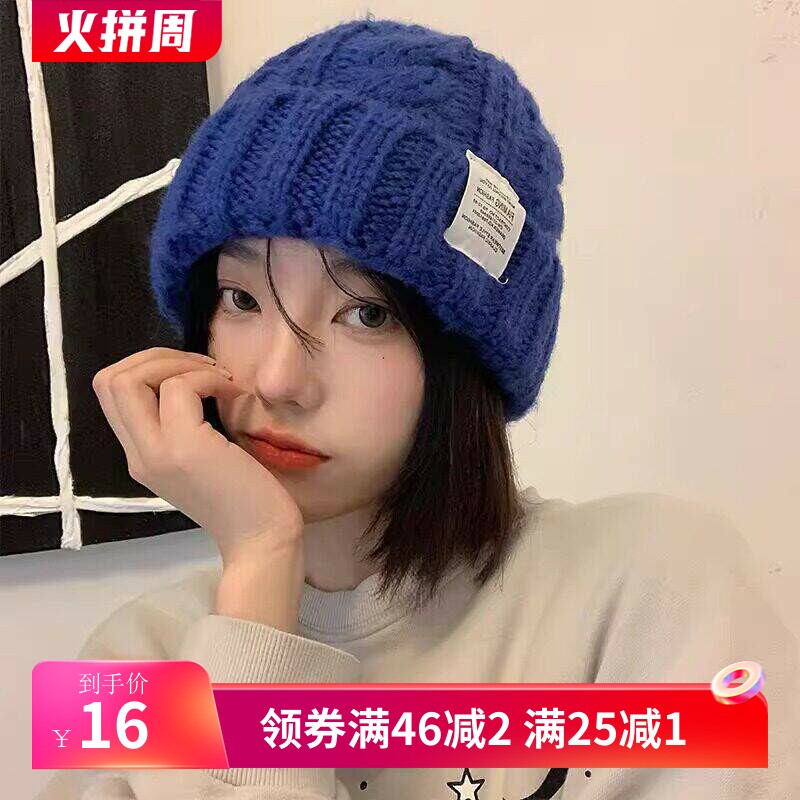 秋冬时尚针织帽女款韩版时尚麻花毛线帽保暖护耳多色可选休闲