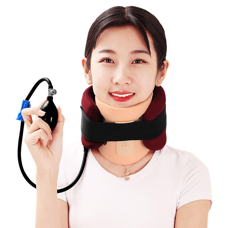 颈椎牵引器家用充气式护颈颈托治疗颈椎病矫正脖子可拆卸按摩器
