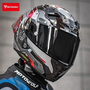 摩托车头盔大尾翼全盔骑行防护全盔全覆式四季通用头盔骑士全盔夏