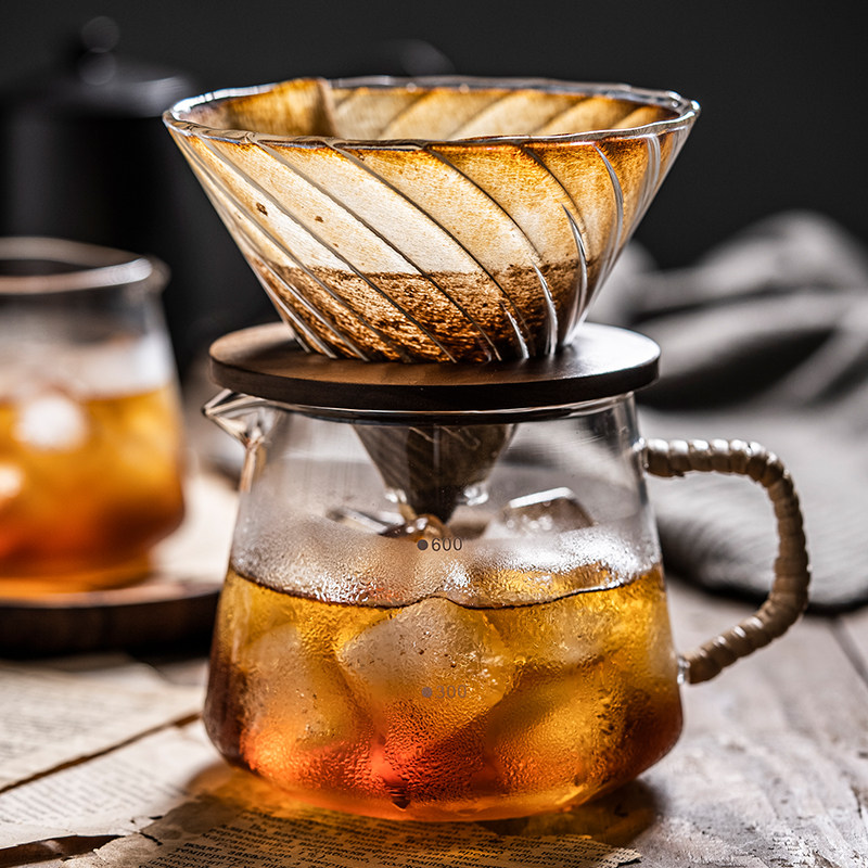 玻璃咖啡分享壶v60滤杯