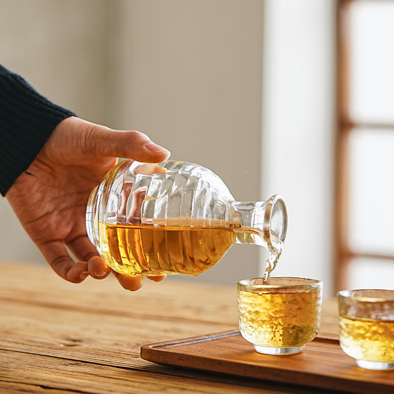 日式小酒杯分酒器家用白酒清酒酒具温酒壶套装老式烫酒热酒暖酒壶