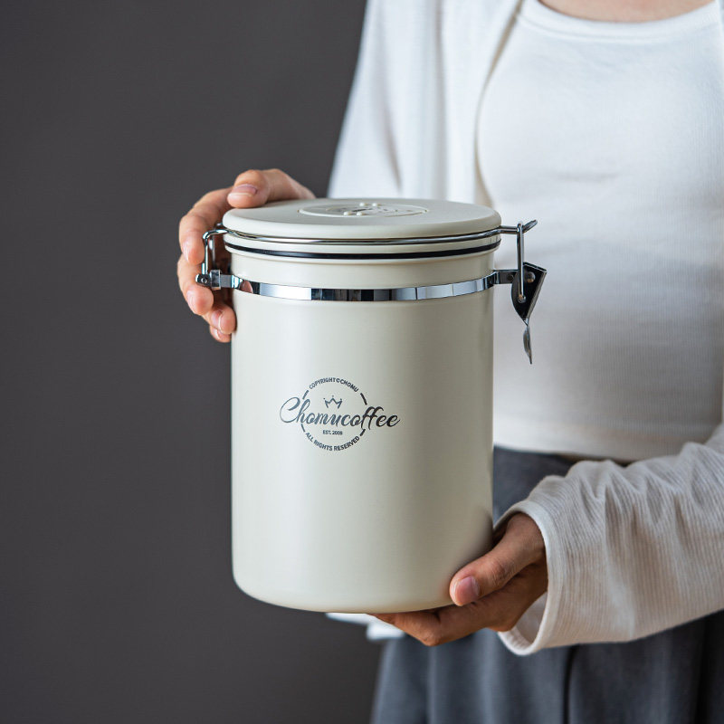 咖啡豆专用保存密封罐咖啡粉储存罐单向阀大容量家用收纳罐养豆罐