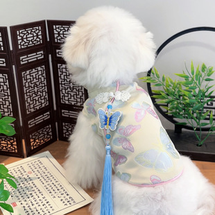 秋冬新款新中式国风旗袍狗狗衣服猫咪宠物服饰雪瑞纳中小型犬柴犬