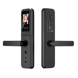 指纹锁木门带猫眼监控密码锁电子涂鸦智能门锁房间卧室家用室内门