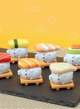 韩国正版PIGURE MOLANG土豆兔萌浪兔寿司造型可爱盲盒手办摆件