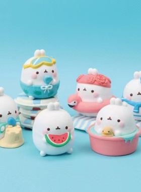 韩国正版MOLANG土豆兔萌浪兔夏日限定系列可爱盲盒手办摆件玩偶