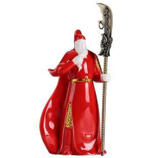 陶瓷关公摆件武财神爷佛像武圣关公像招财历史人物桌面家居装饰品