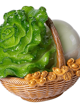 小白菜百财如意摆件装饰品