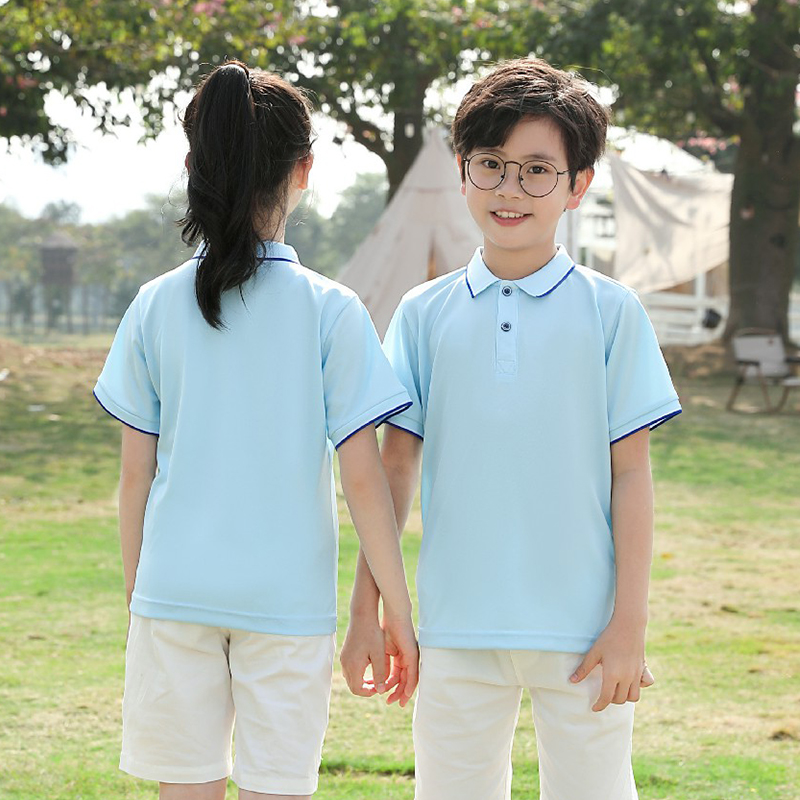 儿童polo衫t恤定制logo小学生班服翻领短袖印字男女童装衣服定做