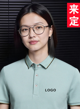 纯棉POLO衫定制工作服T恤4s店销售车站墨绿色公司厂服刺绣印logo