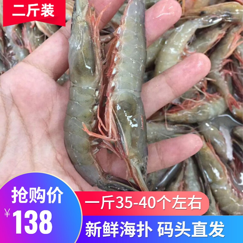 二斤装舟山滑皮硬壳只左右海虾
